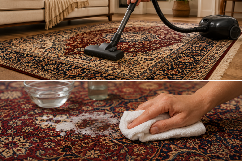 Proper care and vacuuming of a Persian rug