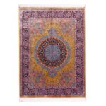Covor lucrat manual Qom Yellow Silk